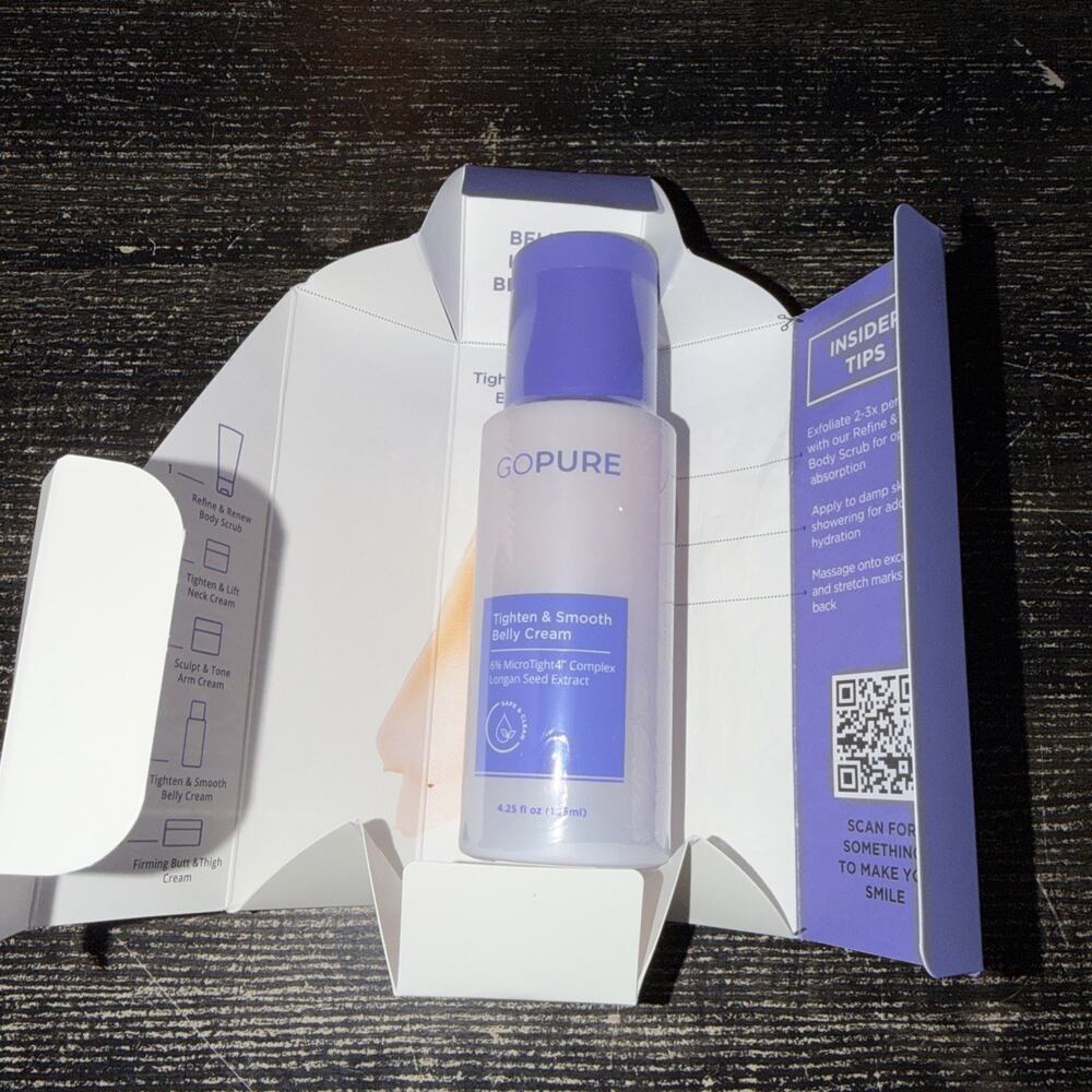 GoPure Tighten & Smooth Belly Cream Exp: 05/2028 4.25 fl oz